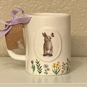 Rae Dunn Spring Has Sprung Floral Ceramic Mug with Bunny